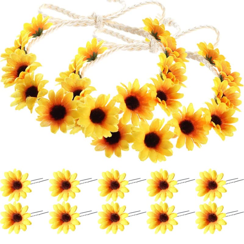 Amazon.com : Boao 12 Pcs Sunflower Hair Accessories Include 10